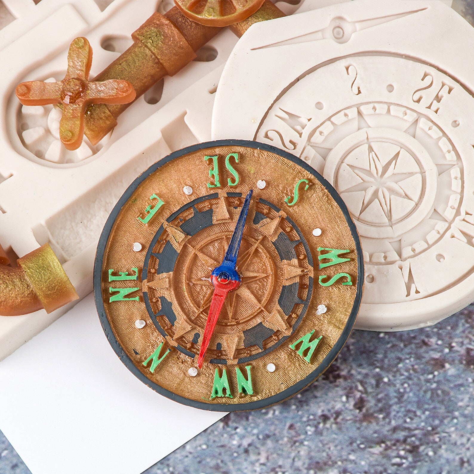 Compass Fondant Silicone Mold