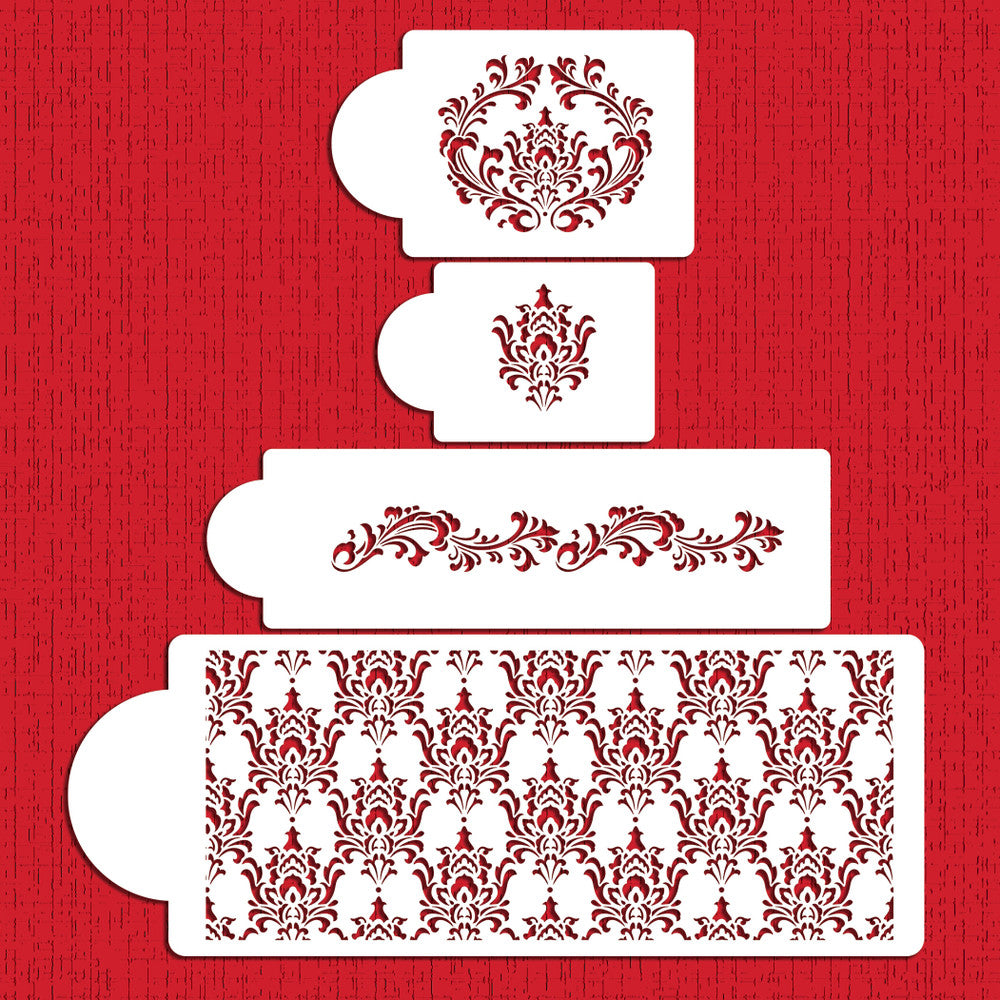 Filigree Damask Wedding Stencil Set 