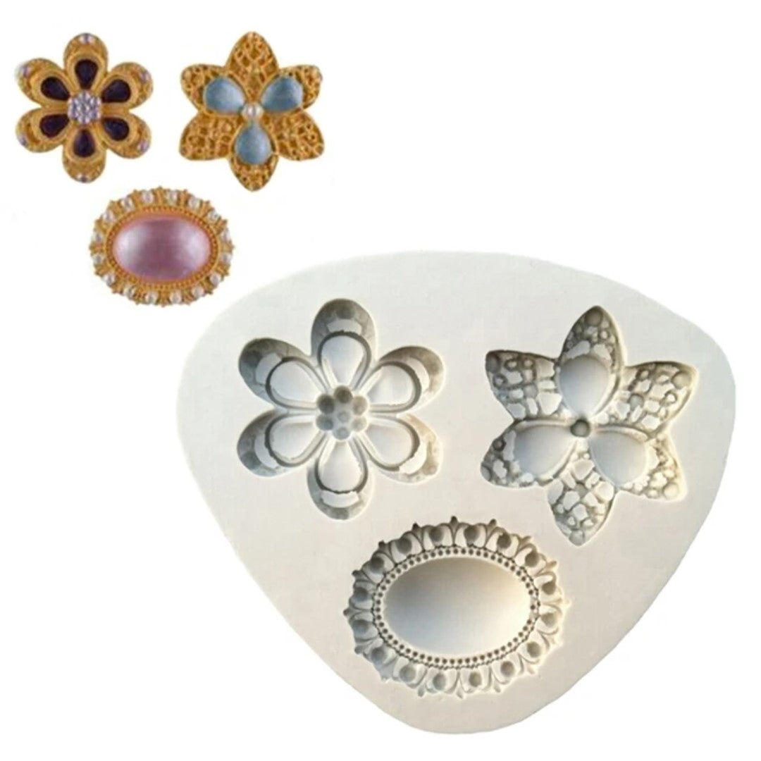 Jewelry Brooch & Flowers - Silicone Mold