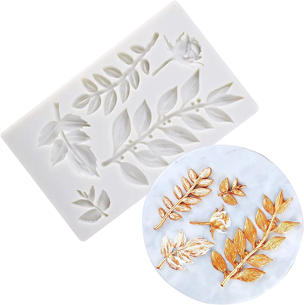 Rose Leaf Vine Branch - Silicone Mold