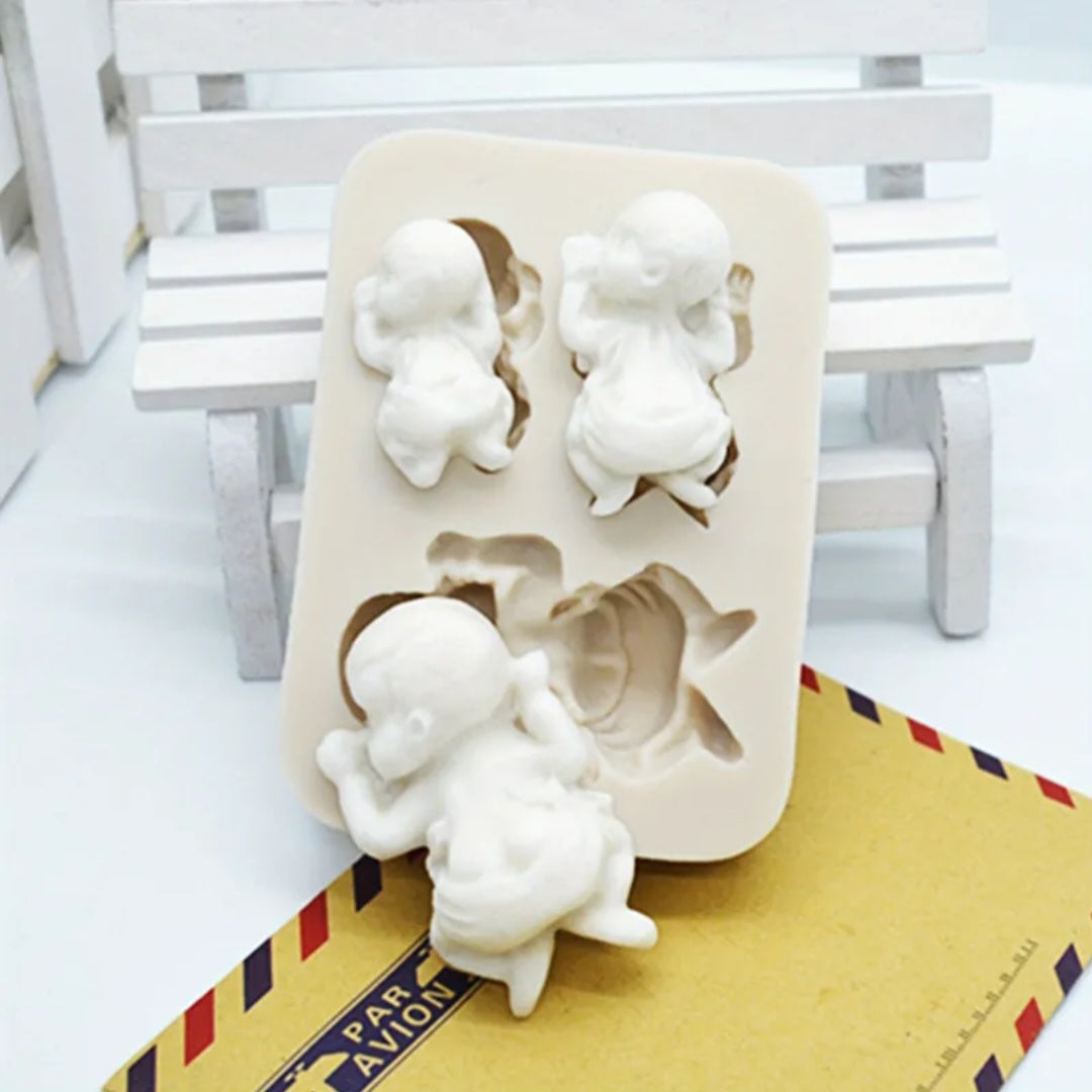 Sleeping Baby 3 Cavities - Silicone Mold
