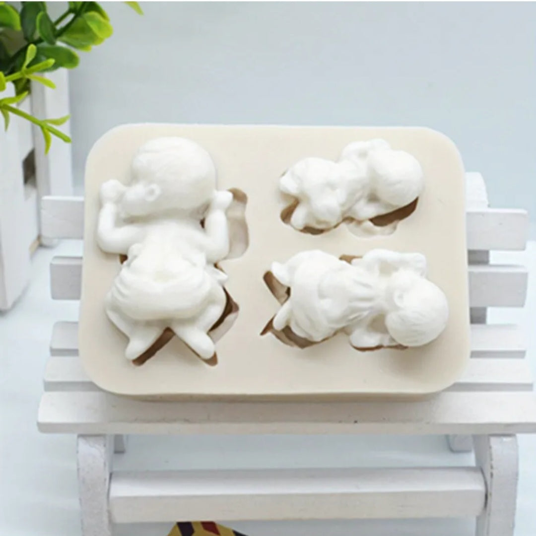 Sleeping Baby 3 Cavities - Silicone Mold