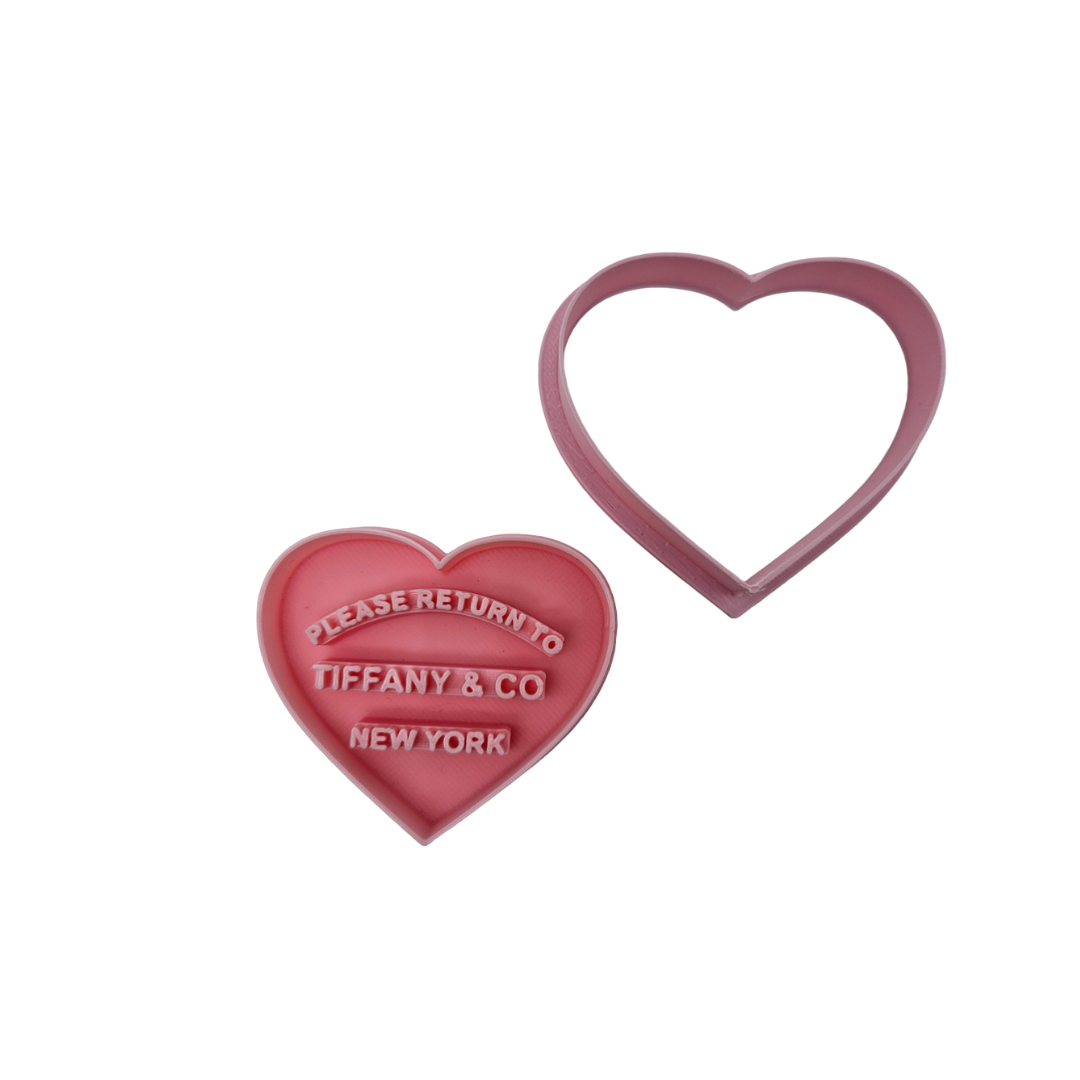 T &amp; Co Heart - Cookie Cutter Stamp 2-Pc. Set