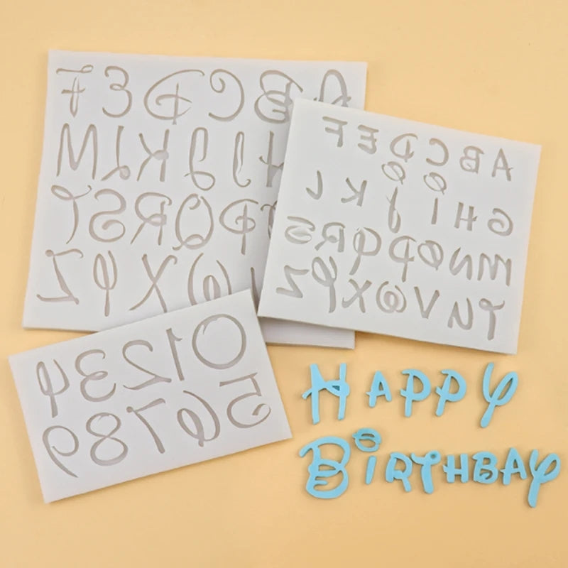 Waltograph Font Alphabet &amp; Numbers Silicone Mold