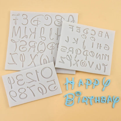 Waltograph Font Alphabet &amp; Numbers Silicone Mold
