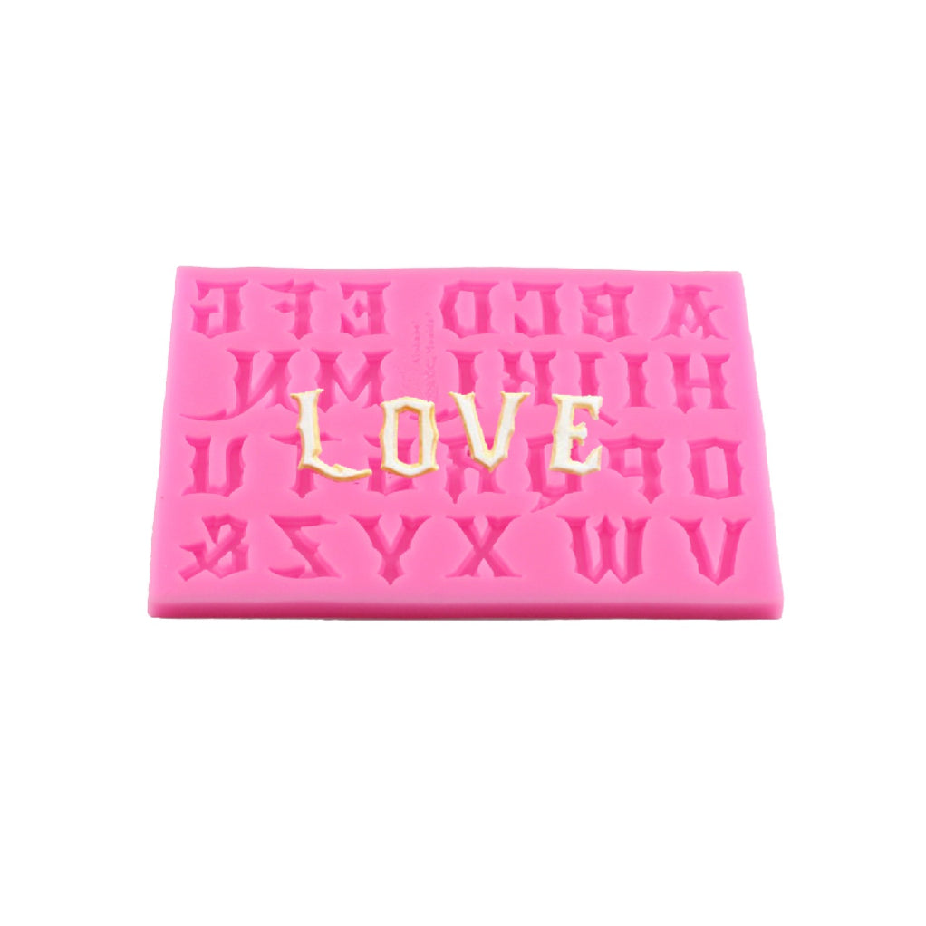 English / Ghotic Font Alphabet Silicone Mold, 3 pieces set.