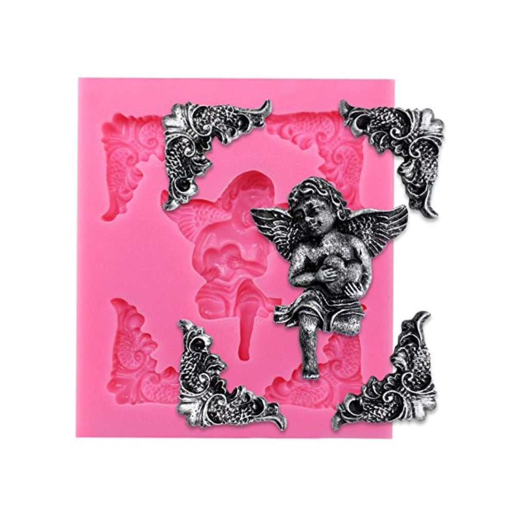 Ornamental Corners Cherub Angel Silicone Mold