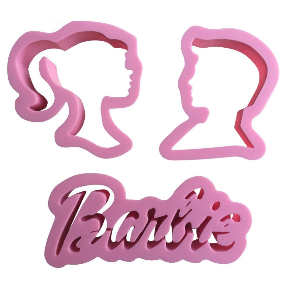 Barbie Movie Theme Doll Head Cookie Cutter Set Kids Plasticine Mold Kitchen  Diy Cake Chocolate Fondant Mould