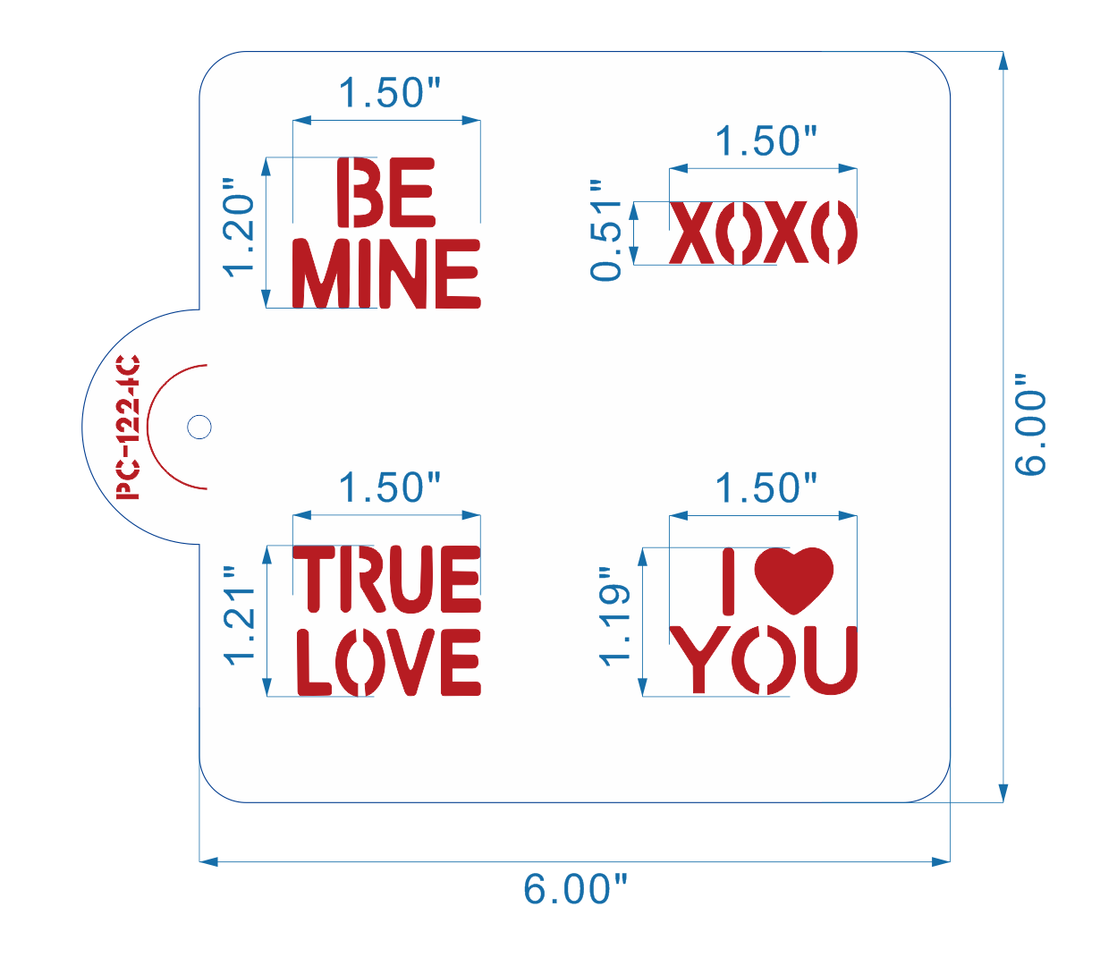 Be Mine Xoxo Love  I love You Stencil