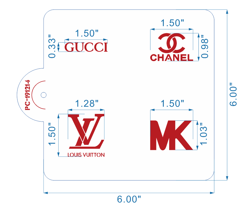 Gucci CC LV MK Stencil