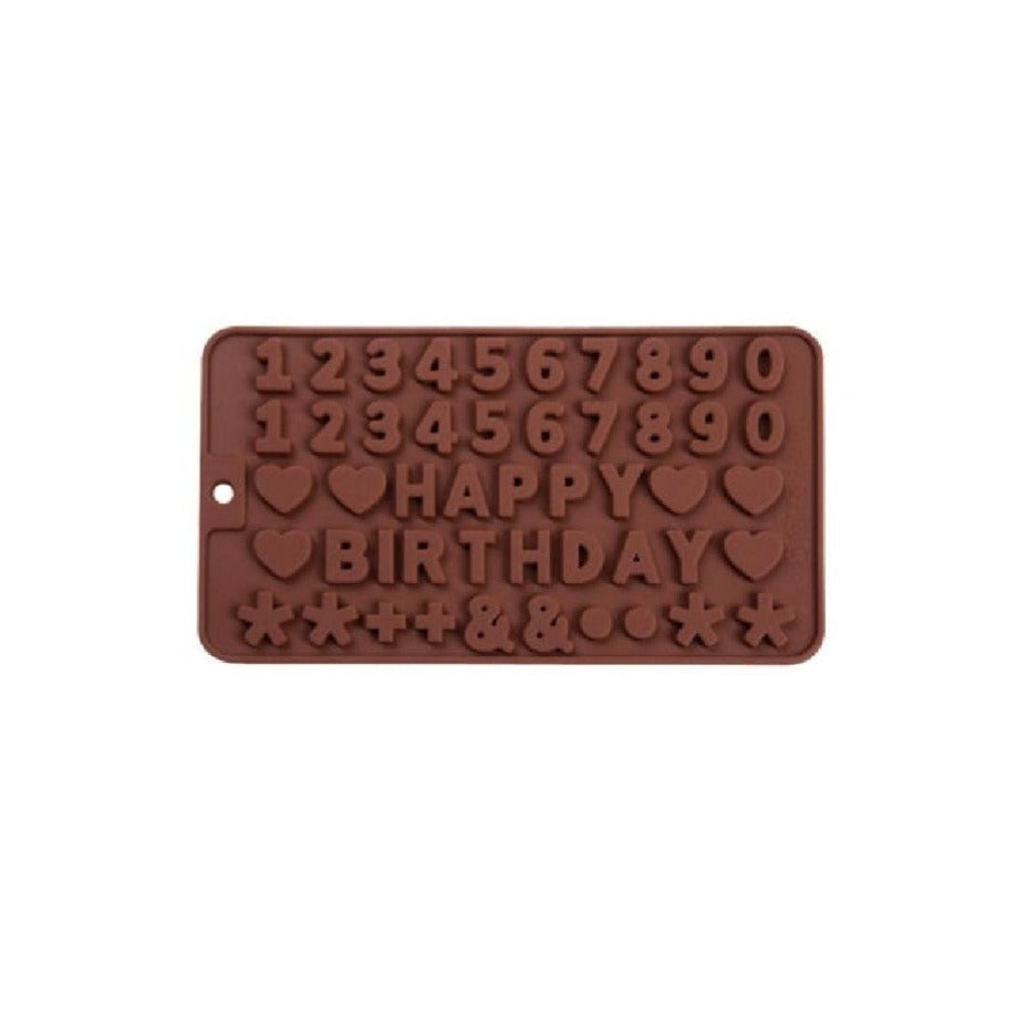 Happy Birthday &amp; Numbers - Chocolate Silicone Mold