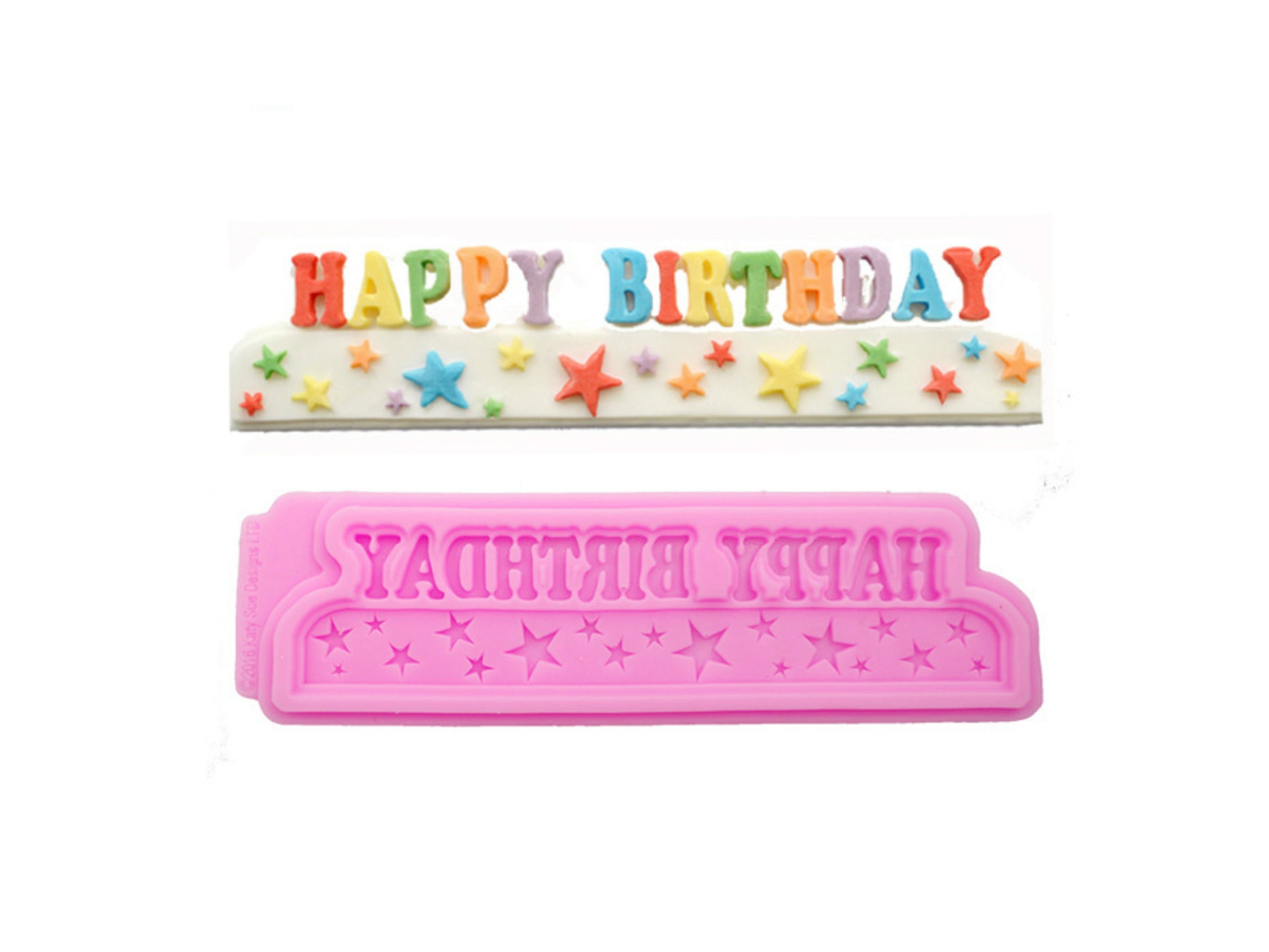 Happy Birthday Stars Silicone Mold