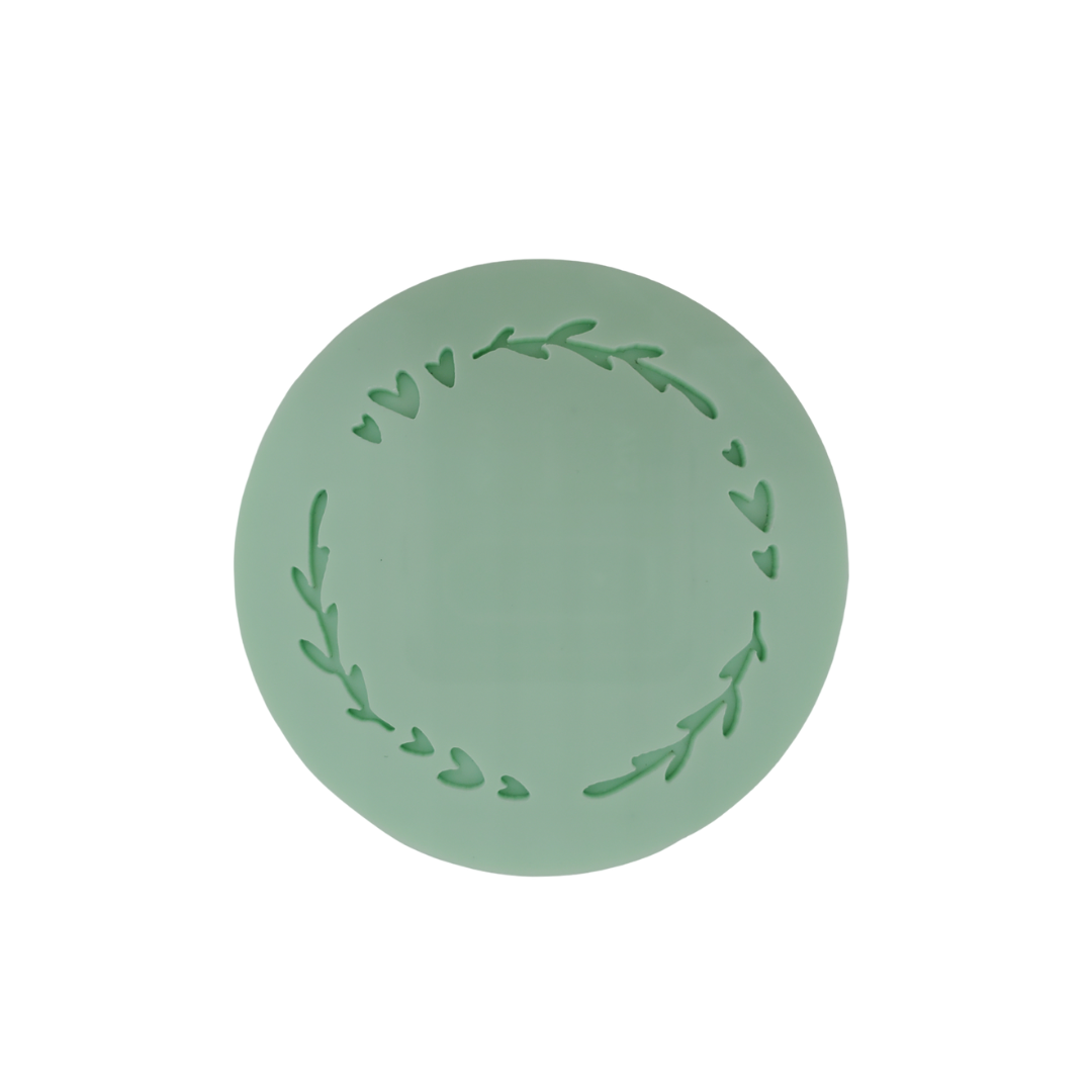 Heart Wreath Frame - Fondant Debosser Stamp