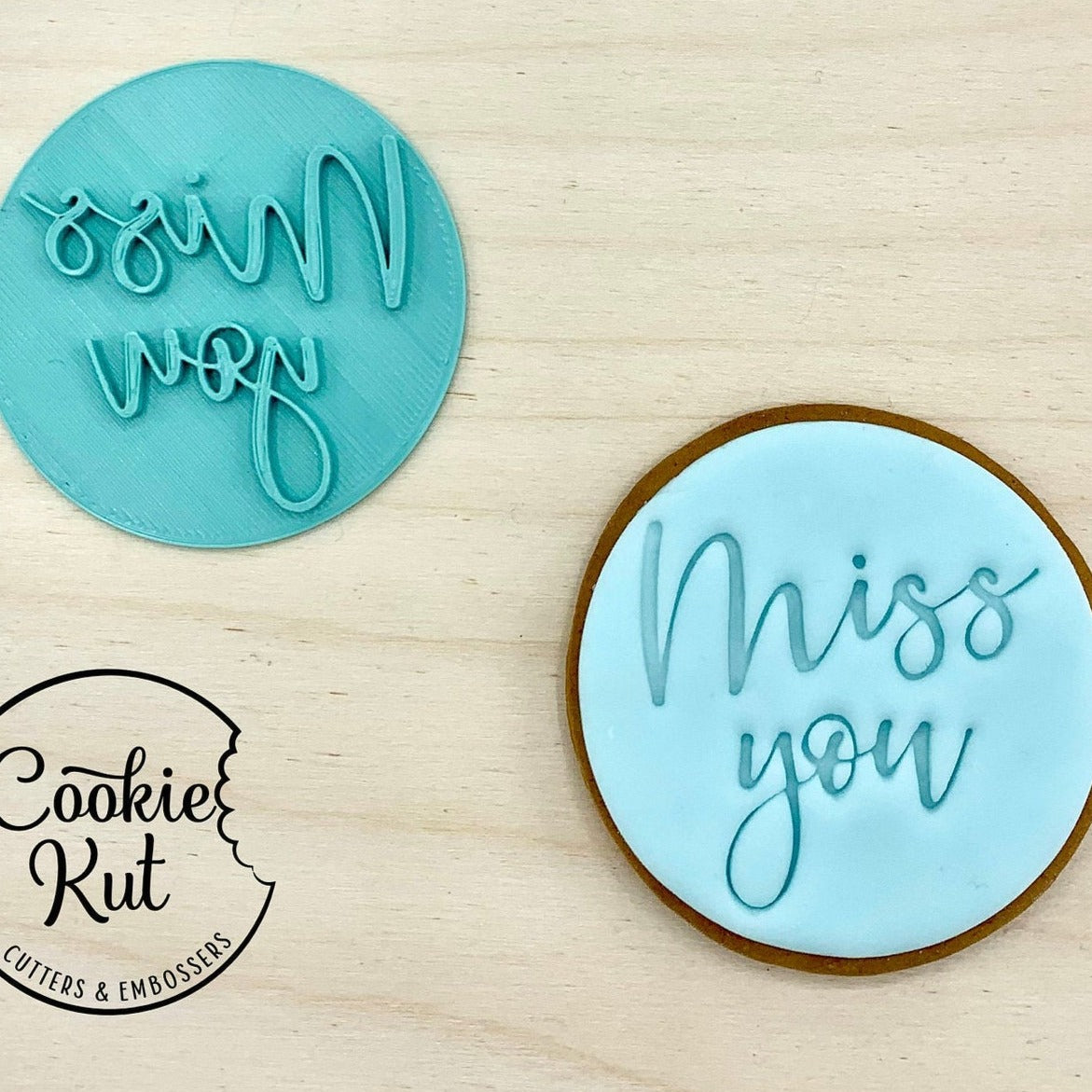 Miss You Cookie Embosser Stamp