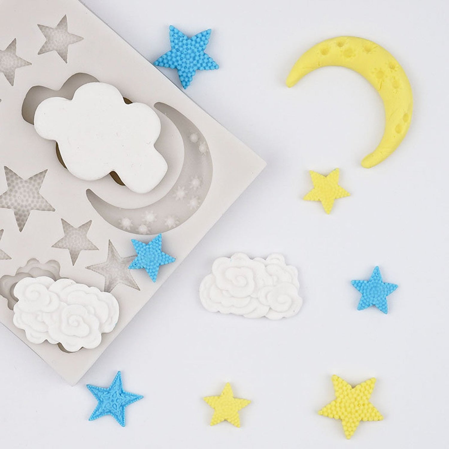 Moon, Stars &amp; Clouds – Silicone Mold
