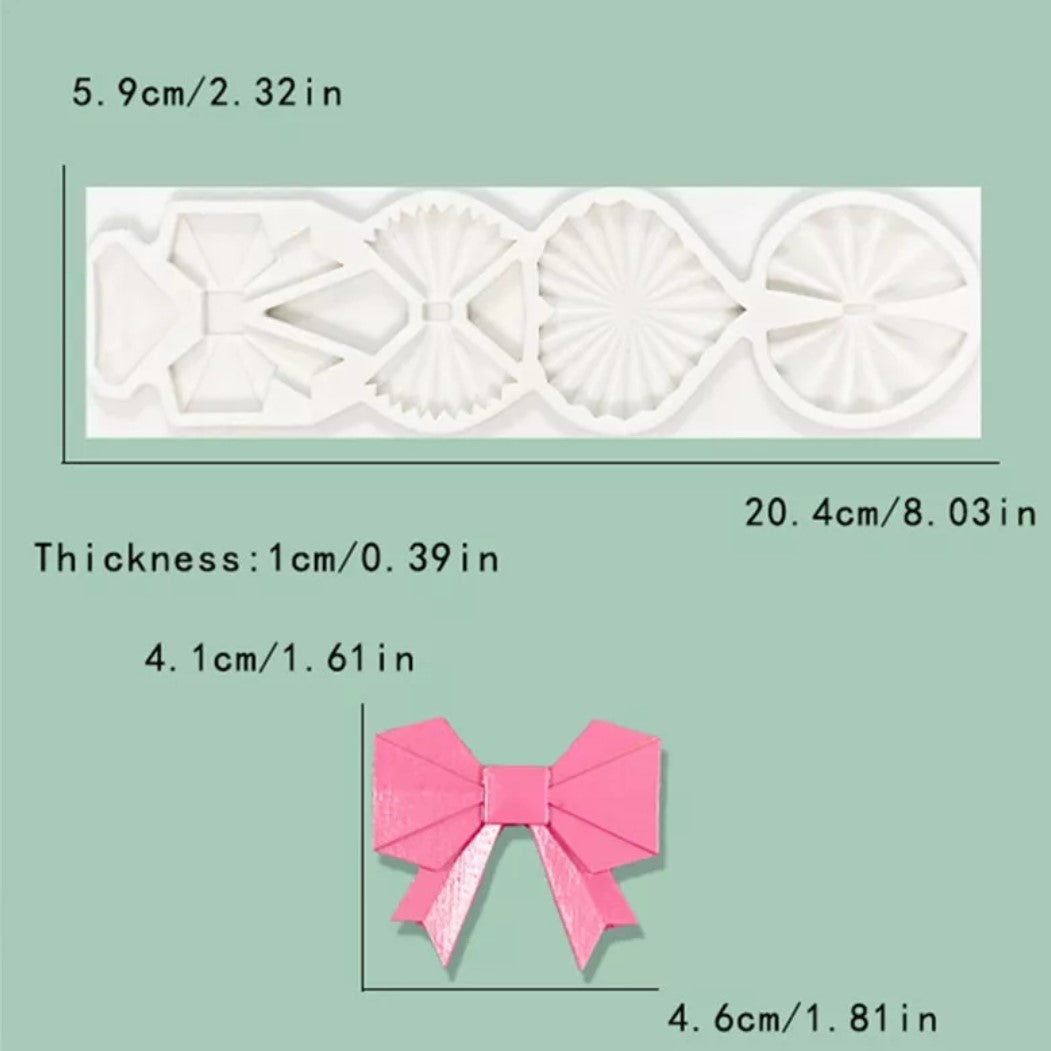 Origami Gem Bow - Silicone Mold (3)