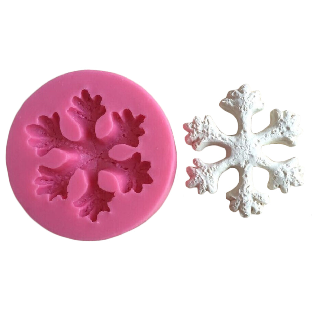 1pc Pink 3d Snowflake Silicone Cake Mould, Christmas Winter Theme Soap Mold