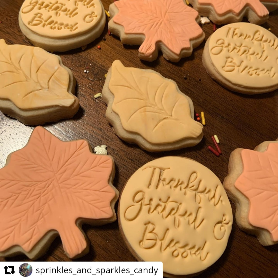 Thankful Grateful Blessed Embosser Stamp