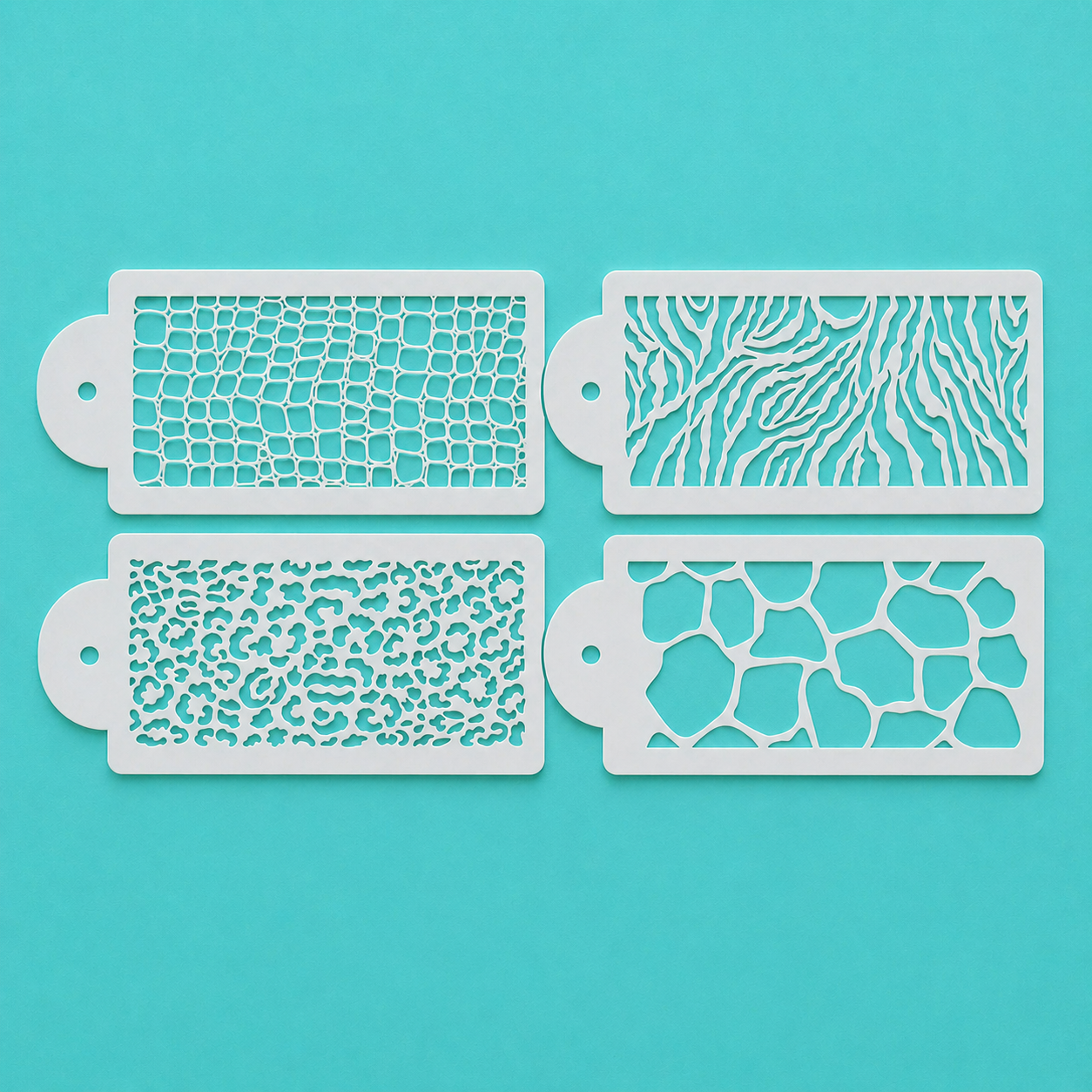 Zebra, Giraffe, Crocodile Leopard Animal Skin Stencil 