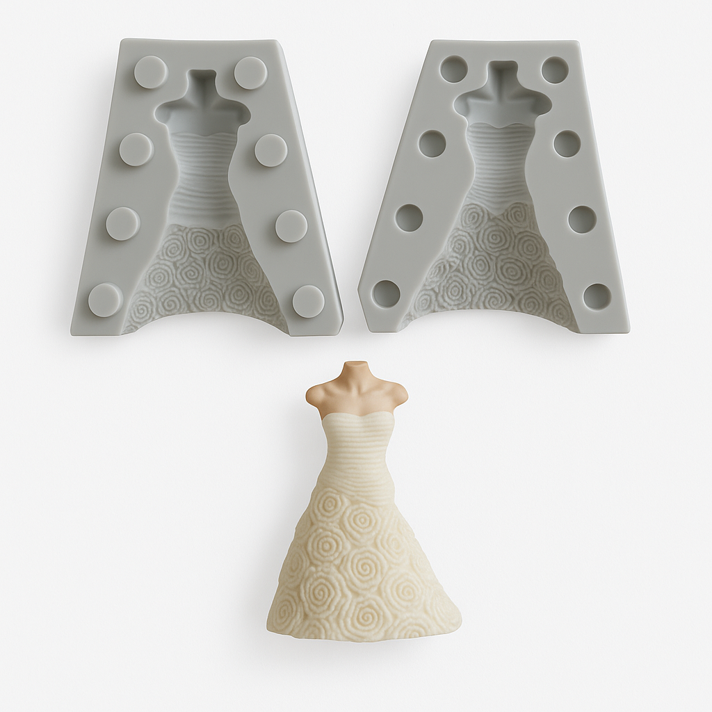 3D Dress Mannequin - Silicone Mold 2-Pc. Set