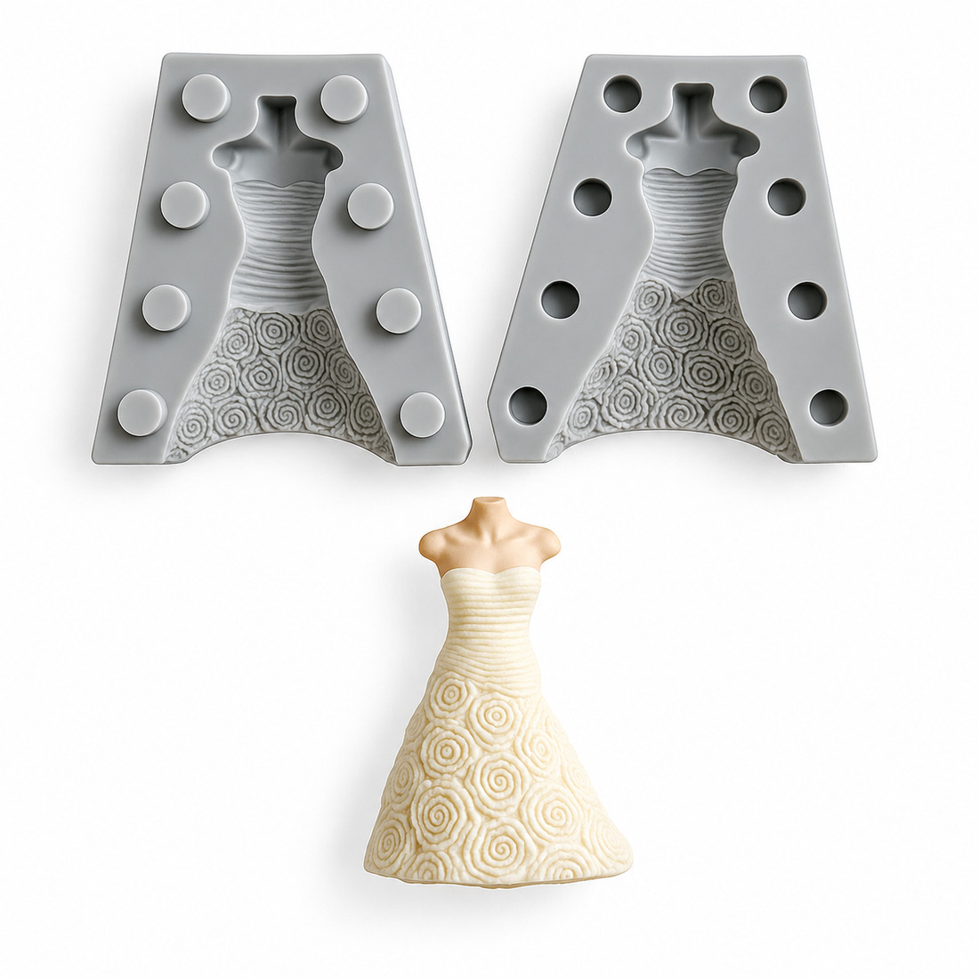 3D Dress Mannequin - Silicone Mold 2-Pc. Set