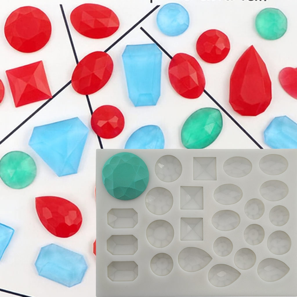 Assorted Jewels, Diamond &amp; Gems - Silicone Mold