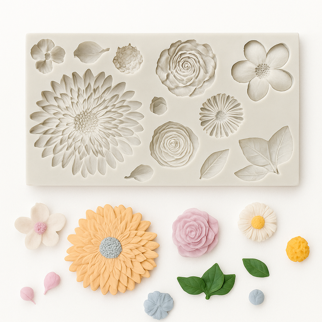 Assorted Large Flowers - Silicone Mold