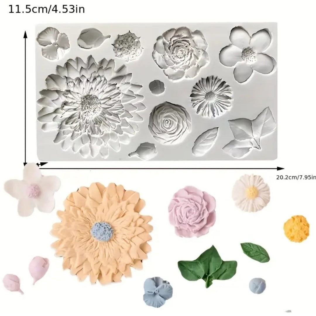 Assorted Large Flowers - Silicone Mold