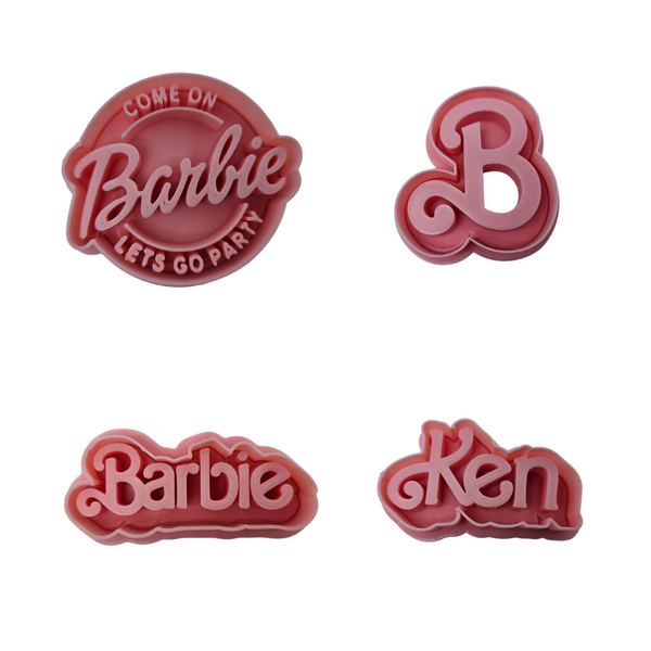 Barbie Doll Logos Cookie Cutter Embosser 2Pc. Set