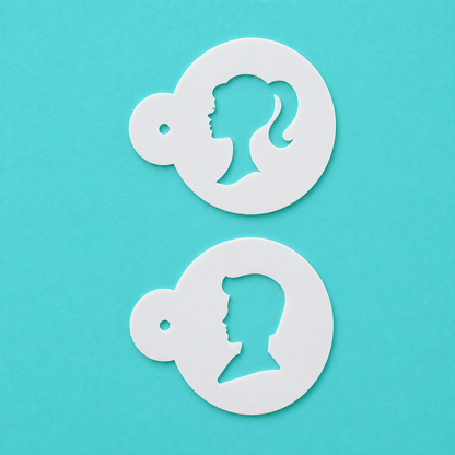 Barbie &amp; Ken Profile - Stencil 2-Pc. Set