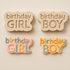 Birthday Boy & Girl - Silicone Mold 2-Pc. Set