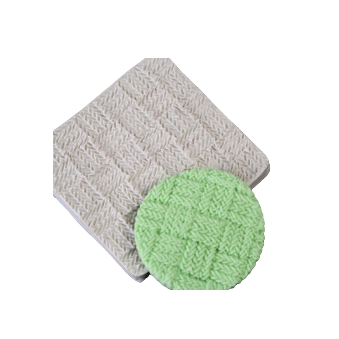 Chunky Basketweave Knit Pattern Silicone Mat