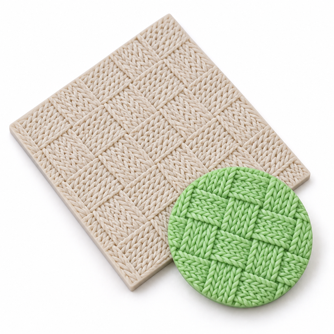 Chunky Basketweave Knit Pattern - Impression Silicone Mold
