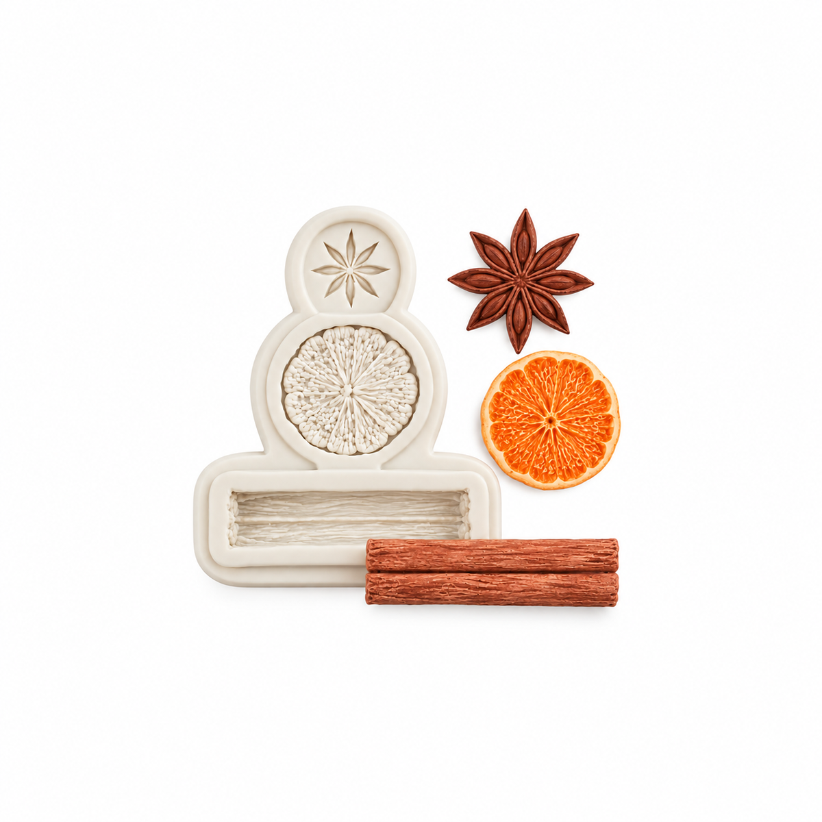 Cinnamon, Lemon Slice &amp; Star Anise - Silicone Mold