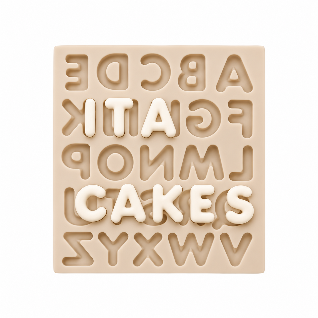 Domed Uppercase Alphabet - Silicone Mold