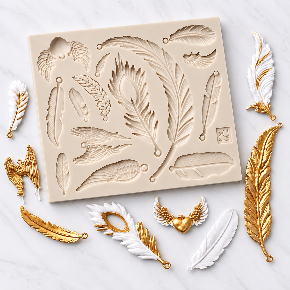 Assorted Feathers &amp; Angel Wings - Silicone Mold