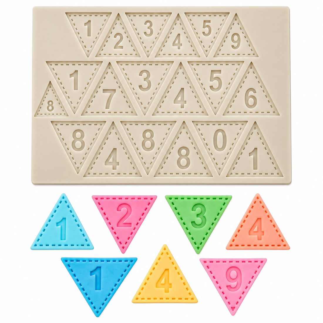 Flag Bunting Numbers - Silicone Mold