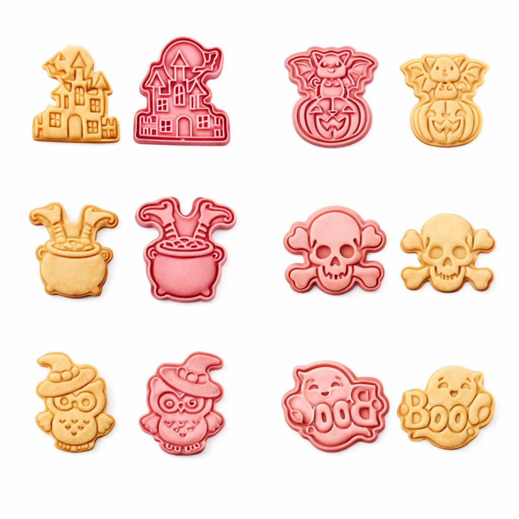 Halloween Pumpkin Boo Skull Cookie Cutter Fondant Embosser Stamp Impression