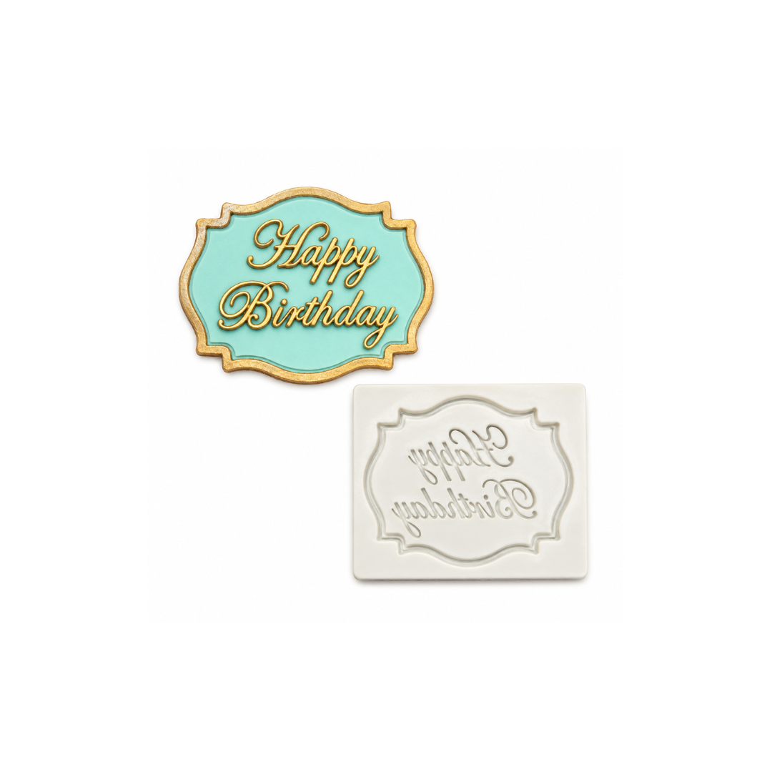 Happy Birthday Plaque - Silicone Mold