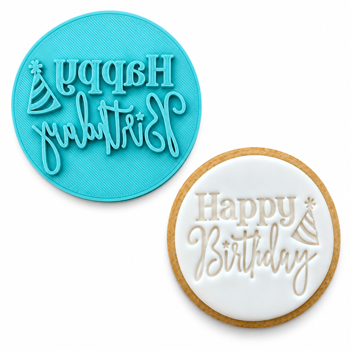 Happy Birthday Hat - Fondant Embosser Stamp