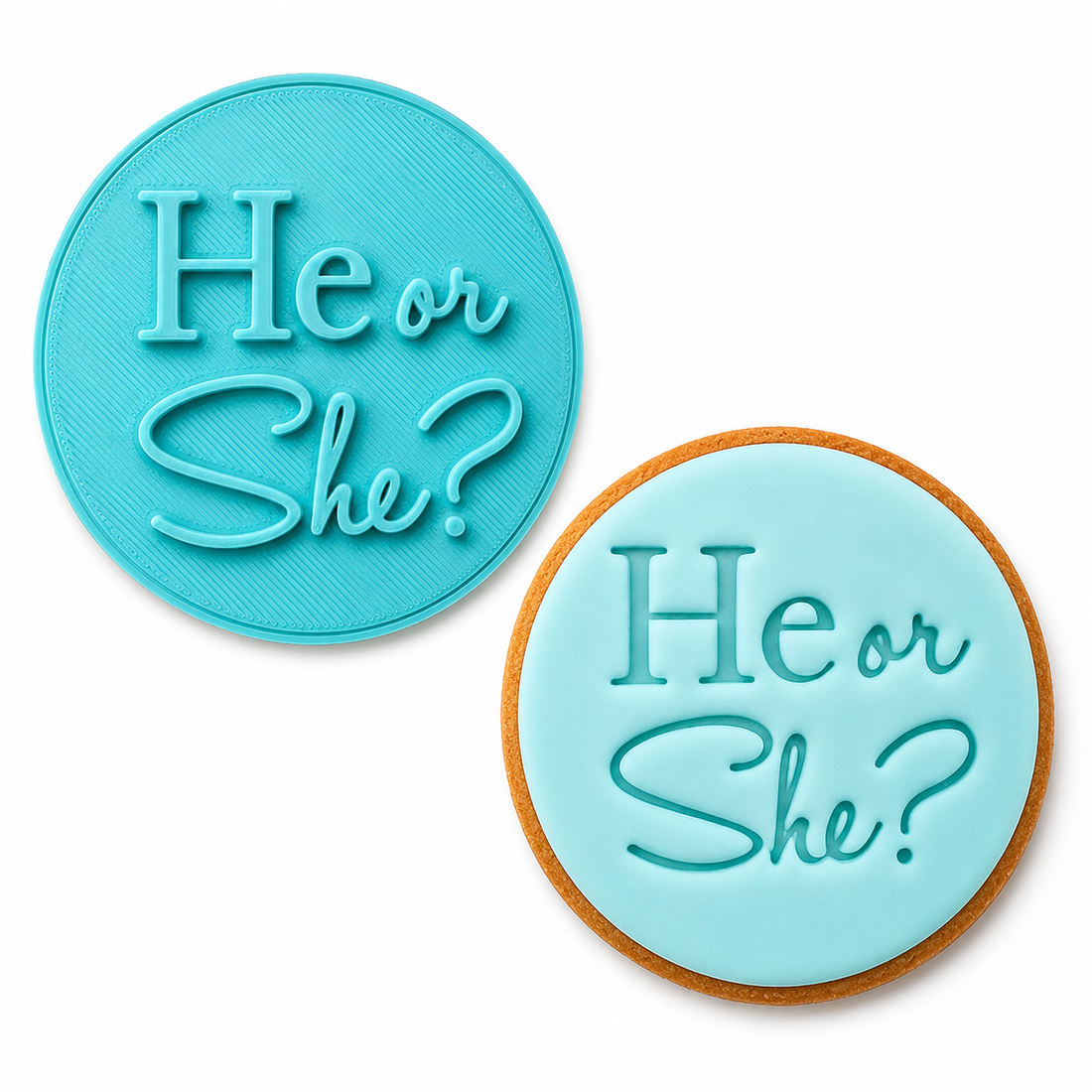 He or She -  Fondant Embosser Stamp