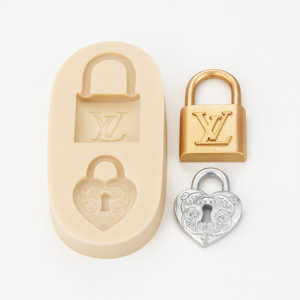 Heart Lock Padlock Key - Silicone Mold
