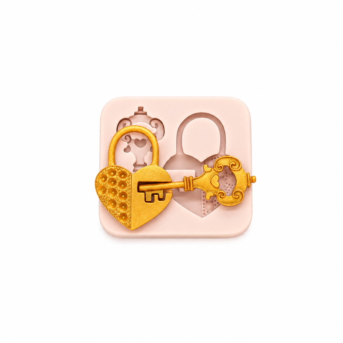 Heart Padlock &amp; Key - Silicone Mold