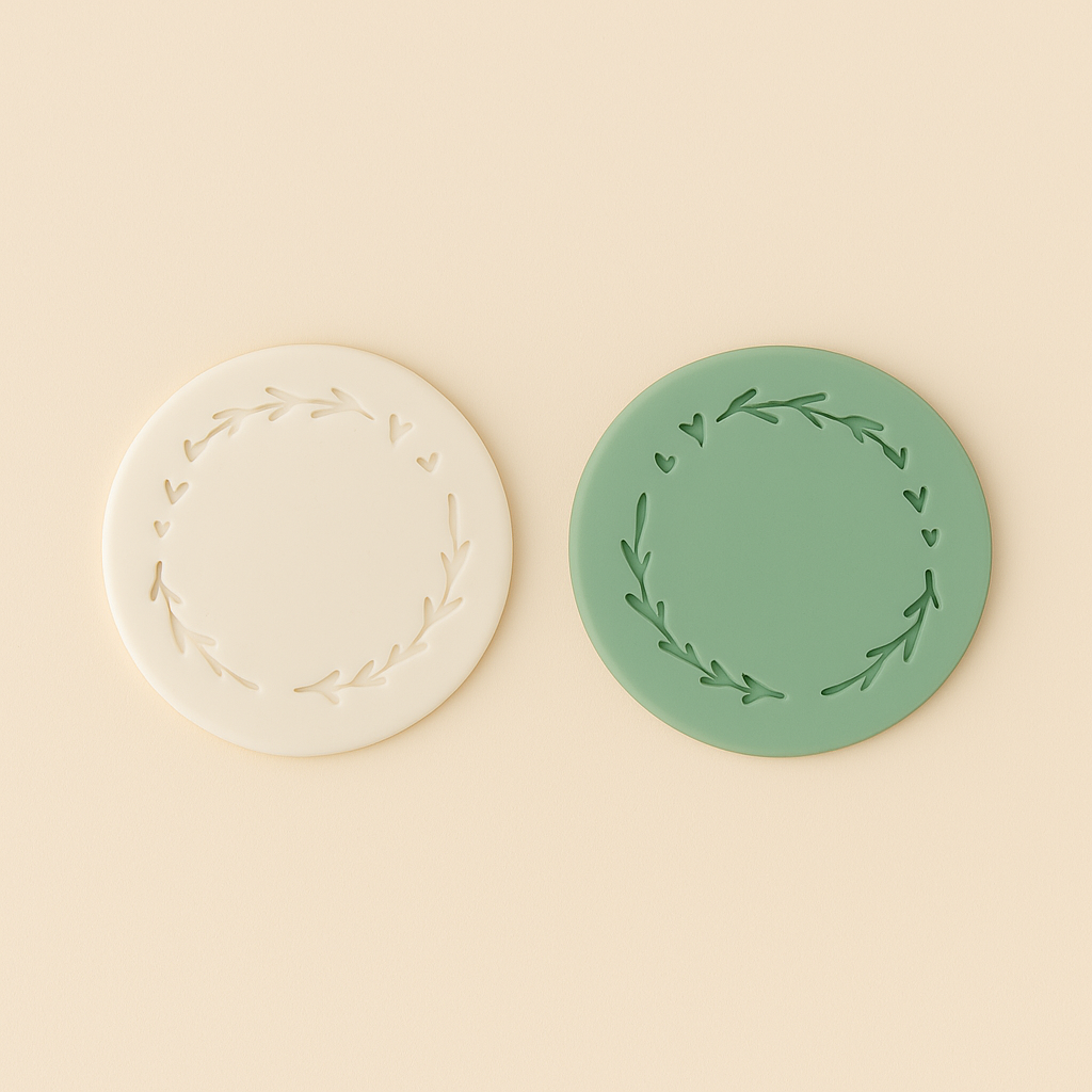 Heart Wreath Frame - Fondant Debosser Stamp