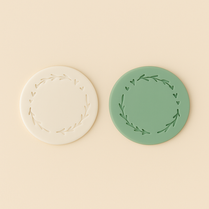 Heart Wreath Frame - Fondant Debosser Stamp