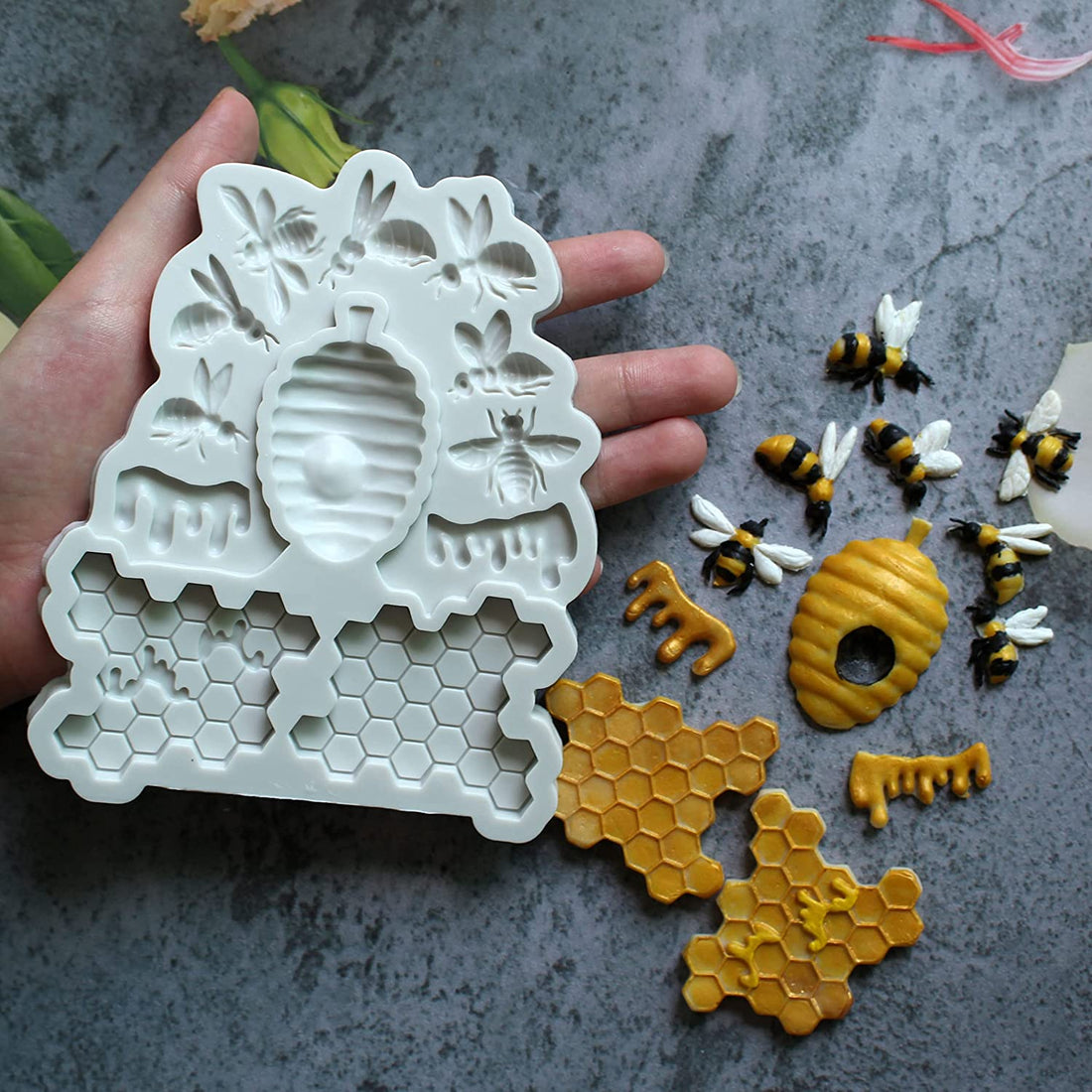 Honeycomb &amp; Bee - Silicone Mold