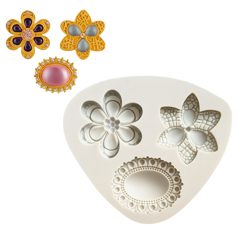 Jewelry Cameo Brooch Flower - Silicone Mold