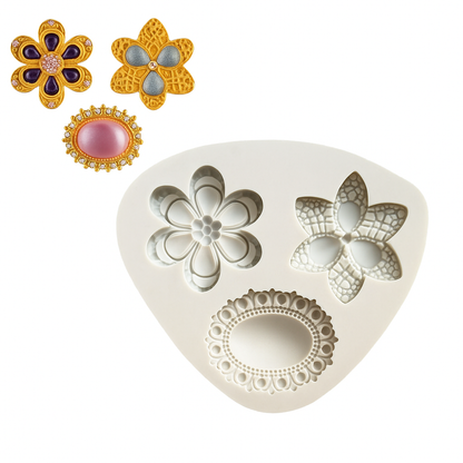 Jewelry Cameo Brooch Flower - Silicone Mold