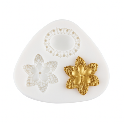 Jewelry Cameo Brooch Flower - Silicone Mold