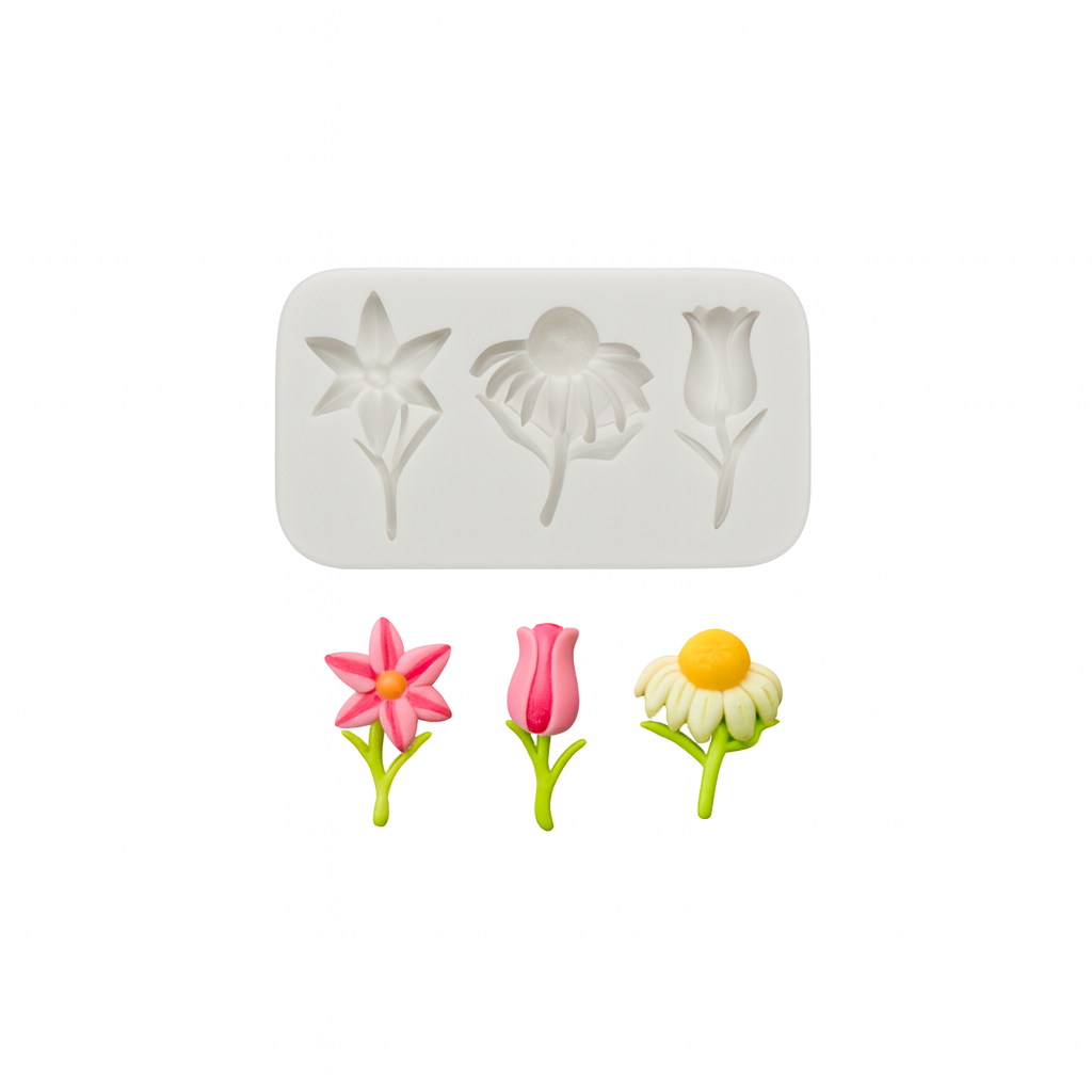 Lily, Tulip &amp; Daisy Flowers - Silicone Mold